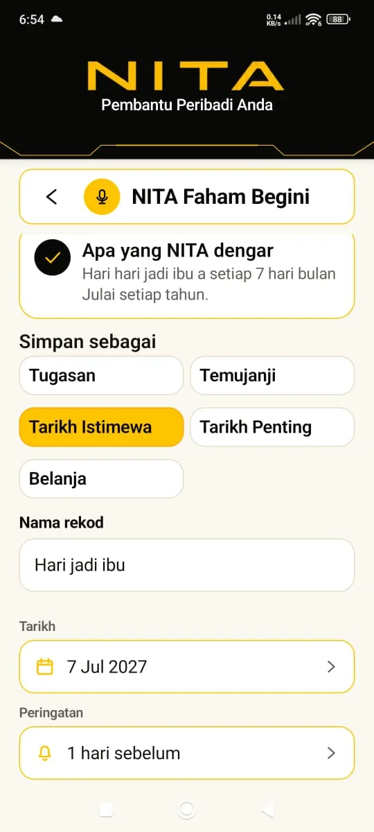 NITA faham arahan suara sebagai Tarikh Istimewa